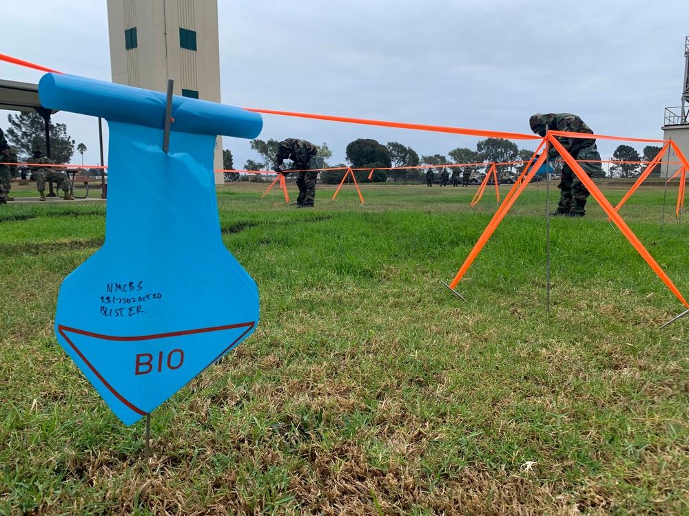 Seabees with NMCB-5 Practice Operational Decontamination