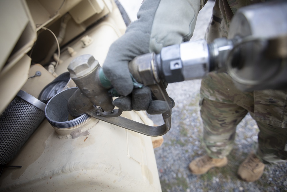 3rd Combat Aviation Brigade conducts forward arming and refueling point operations during aerial gunnery.
