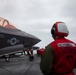 F-35Bs take off from USS Makin Island in eastern Pacific