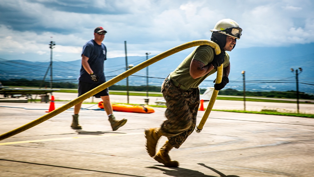 Task force US Marines compete in fire muster in Honduras