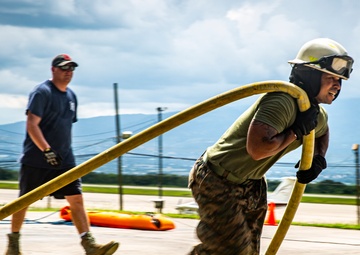 Task force US Marines compete in fire muster in Honduras