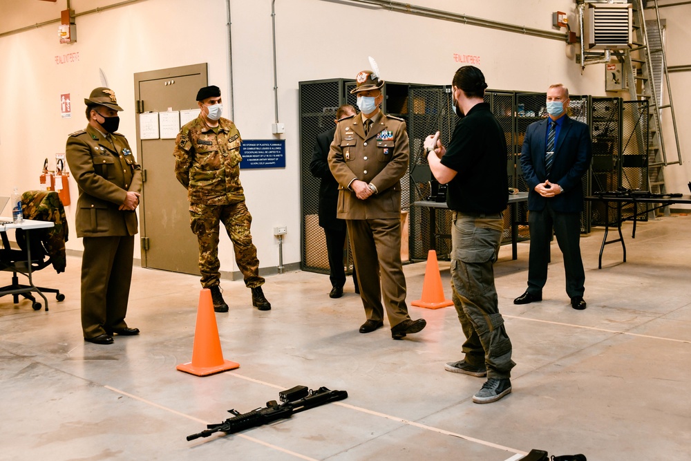 Brig. Gen. Andrea Bertocchi, Regional Military Command Friuli Venezia Giulia commanding general, tours Regional Training Support Division South, Caserma Del Din, Vicenza, Italy