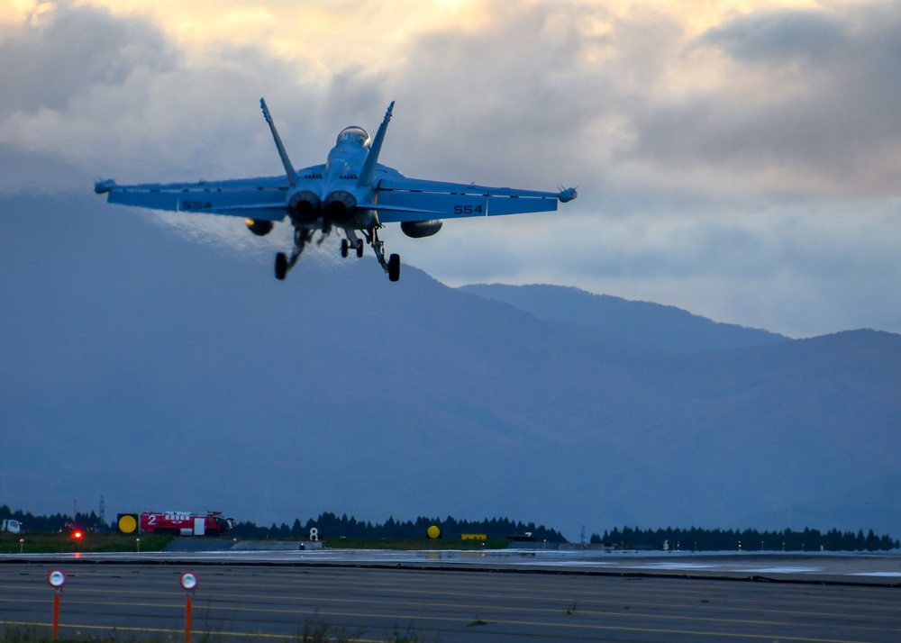 EA-18G Growler Lands at Misawa Air Base