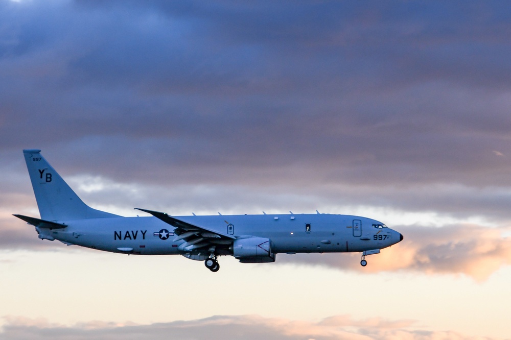 P-8A Poseidon Lands at Misawa Air Base