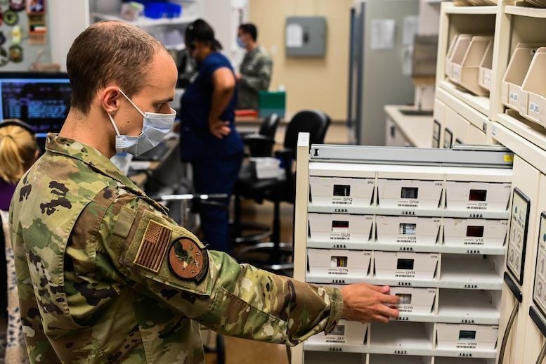 Licensed pharmacy technician, casual lieutenant works at Columbus AFB Pharmacy
