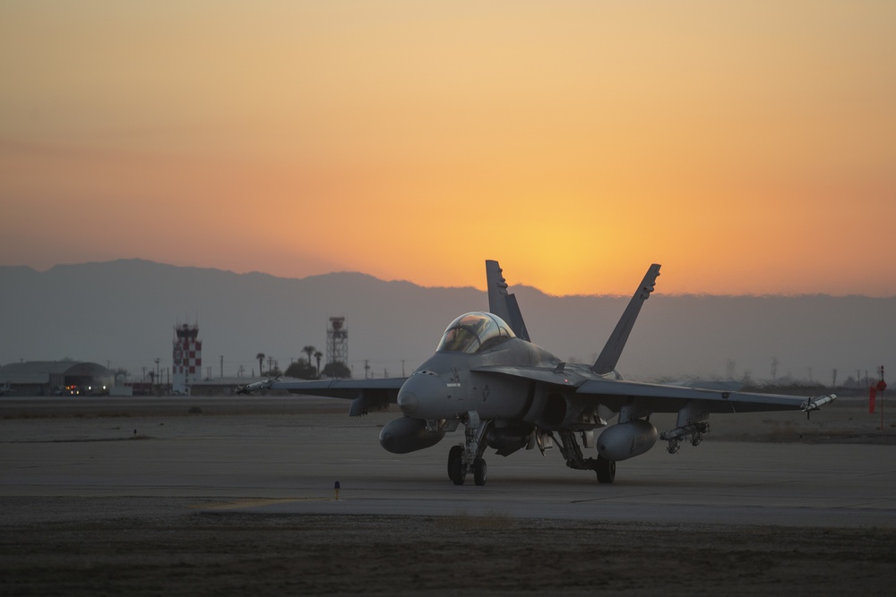 VMFA(AW)-224 F/A-18 Hornets at Sunset