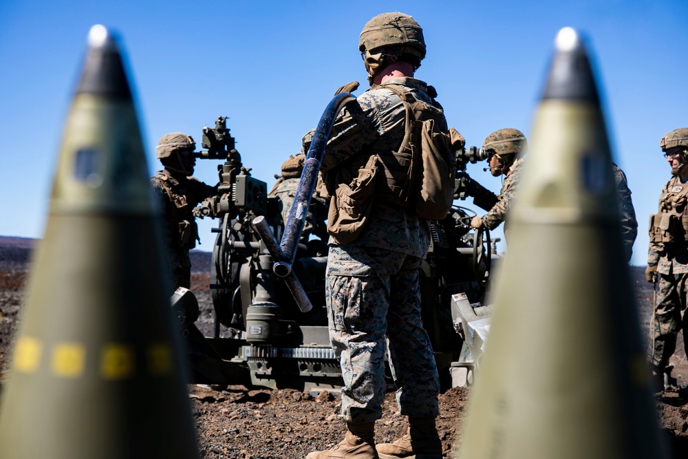 Alpha Battery, 1st Battalion, 12th Marines conducts direct fire training