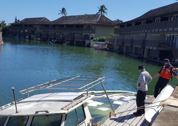 Coast Guard, partners oversee clean-up of sunken vessel in Hawaii Kai