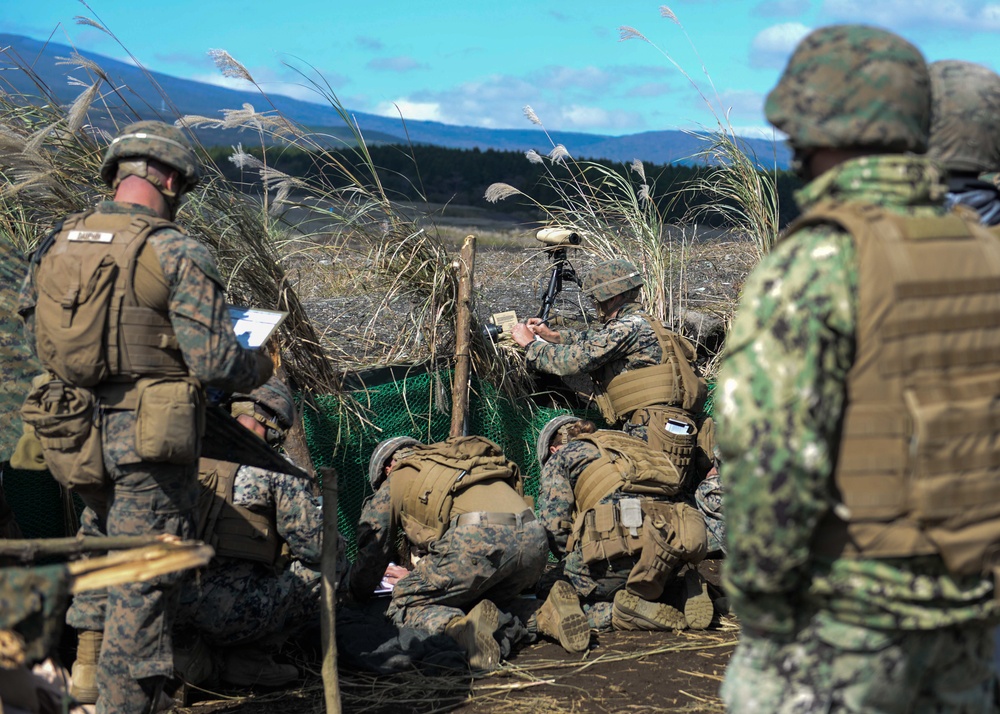 7th Fleet Staff Join 12th Marine Regiment for Live Fire Exercise