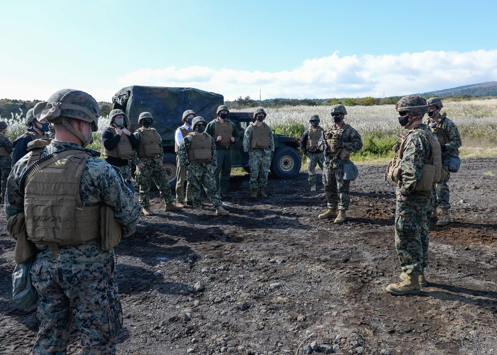 7th Fleet Staff Join 12th Marine Regiment for Live Fire Exercise