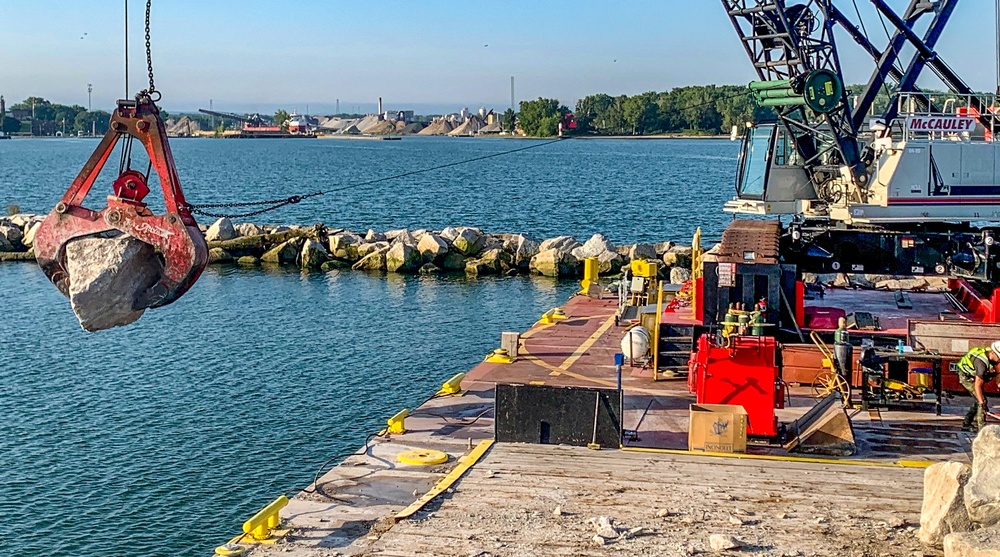 Fairport Harbor east breakwater repairs