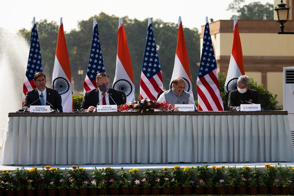 Secretary Pompeo, Esper Participate in 2+2 Ministerial in India