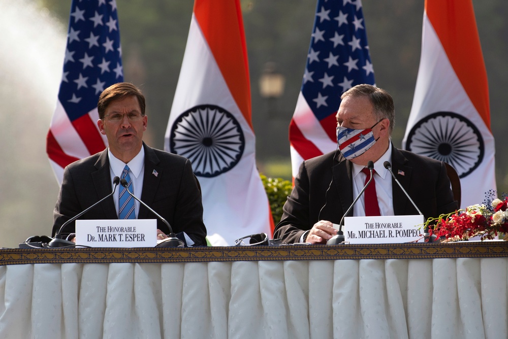 Secretary Pompeo, Esper Participate in 2+2 Ministerial in India