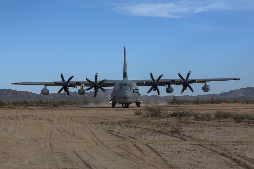 Touchdown of KC-130J Hercules