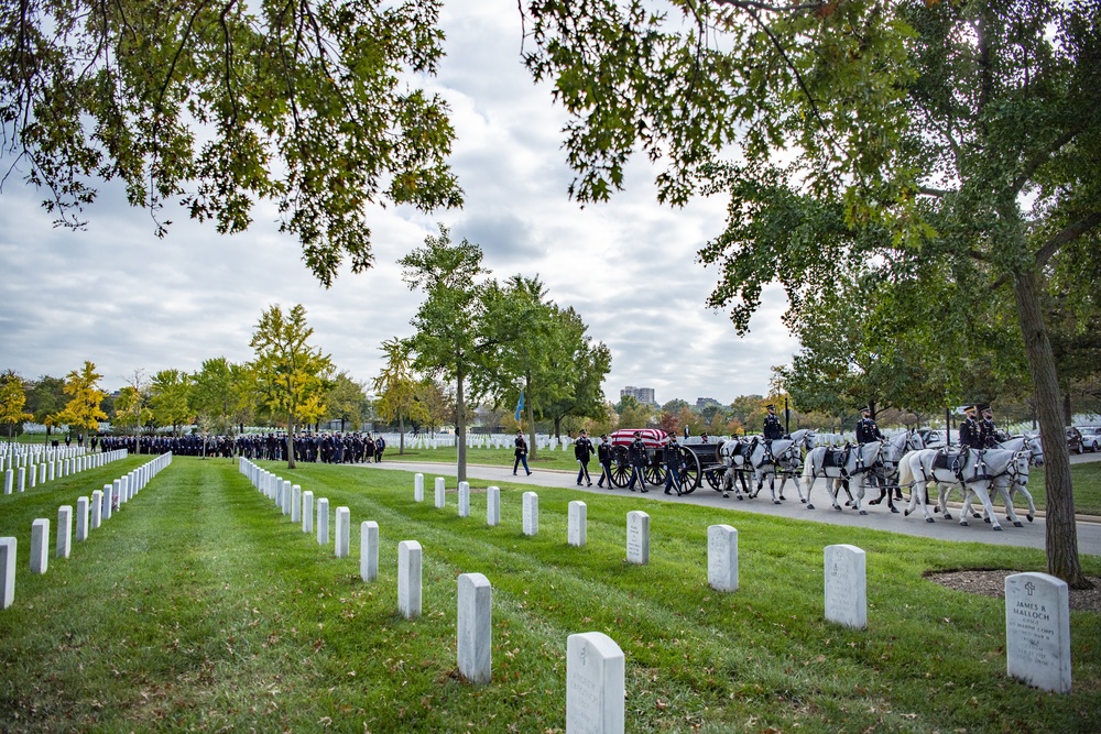 Modified Military Funeral Honors with Funeral Escort Are Conducted For U.S. Army Special Forces Staff Sgt. Ronald J. Shurer II in Section 60