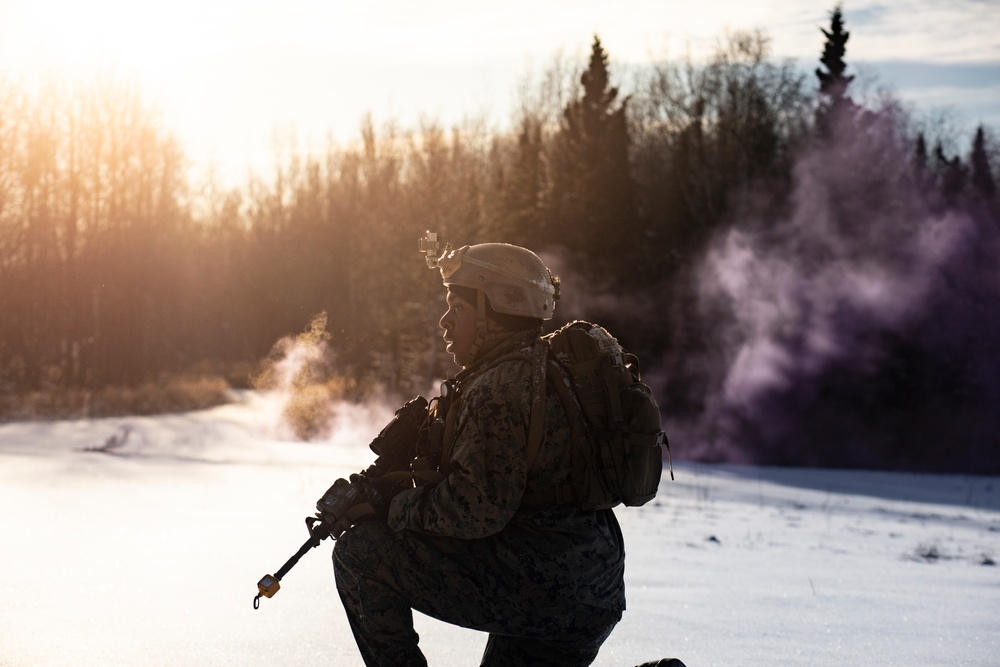 1st ANGLICO, 3rd Special Forces Group (Airborne) train to raid a simulated target