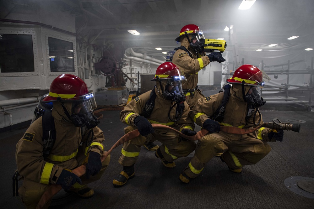 USS New Orleans Integrated Fire Drill with CFAS Fire Department