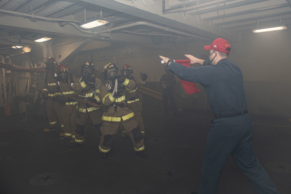 USS New Orleans Integrated Fire Drill with CFAS Fire Department