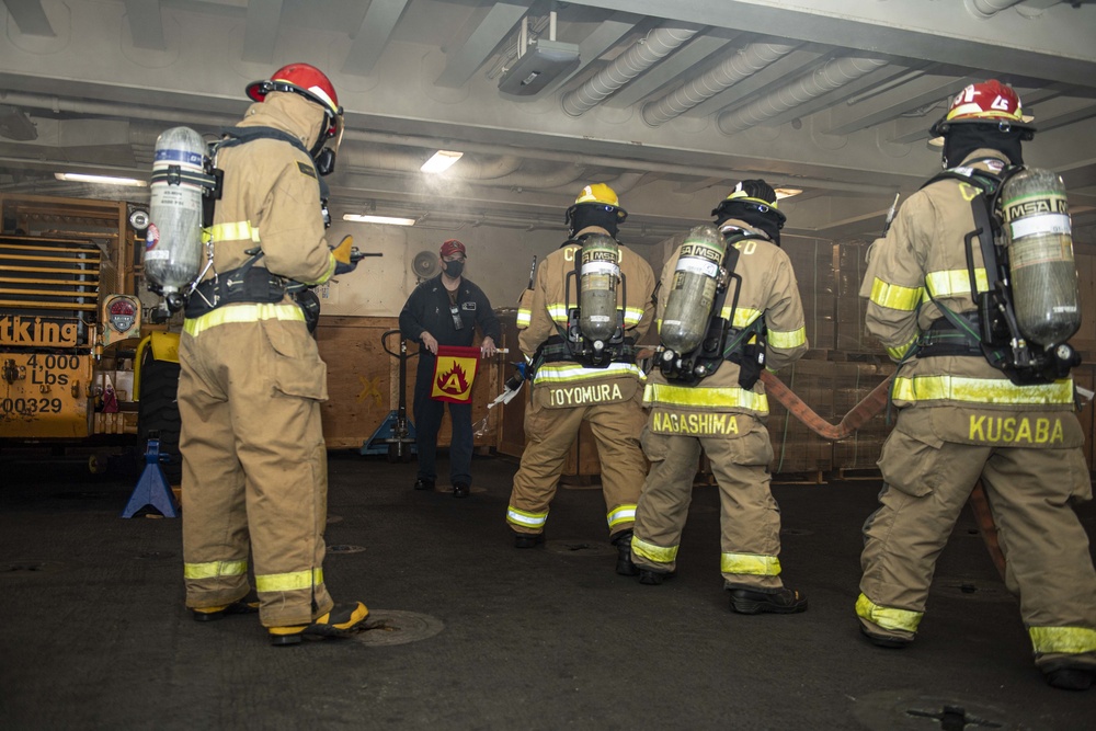 USS New Orleans Integrated Fire Drill with CFAS Fire Department