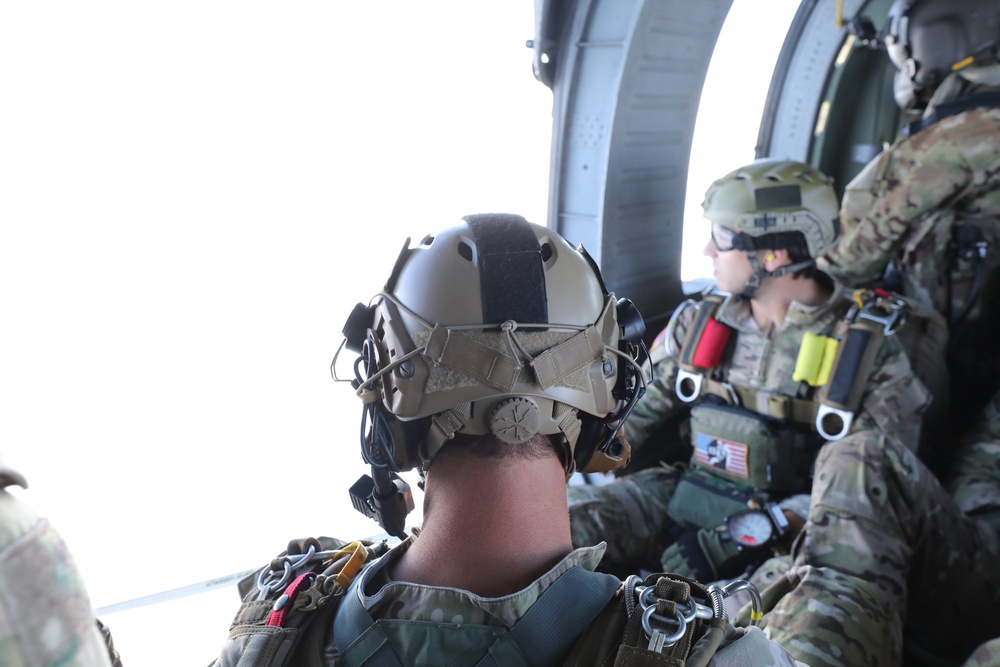 U.S. Army Aviation Battalion-Japan supports Special Operations Forces by High Altitude-Low Opening (HALO) operations into the southwest Japanese archipelago islands during exercise Orient Shield 21-1