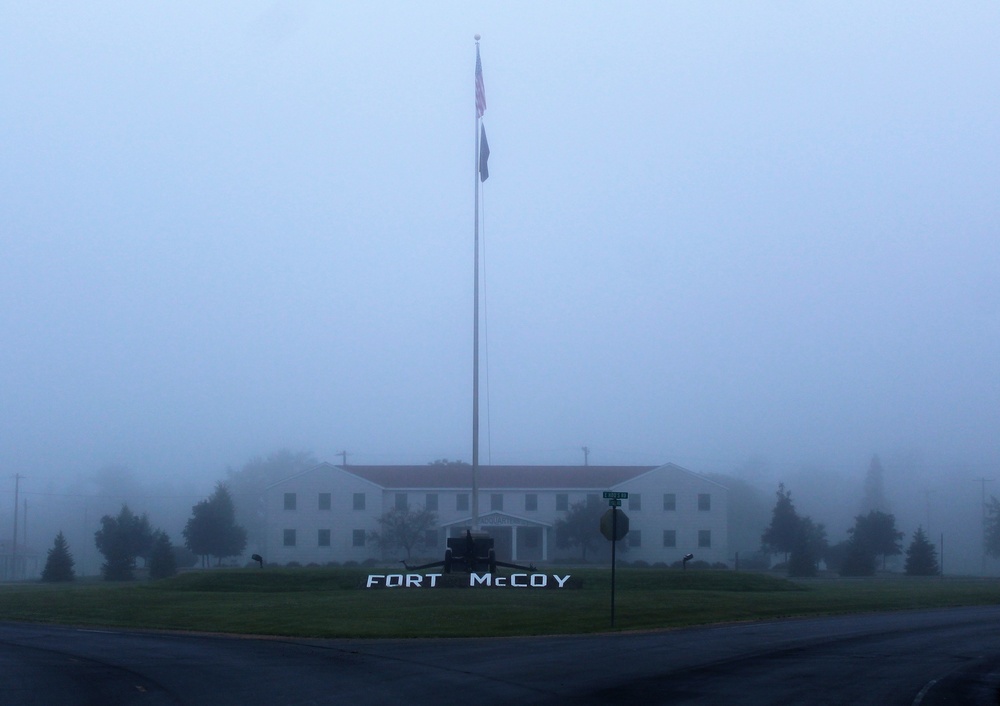 American Flag and Fort McCoy