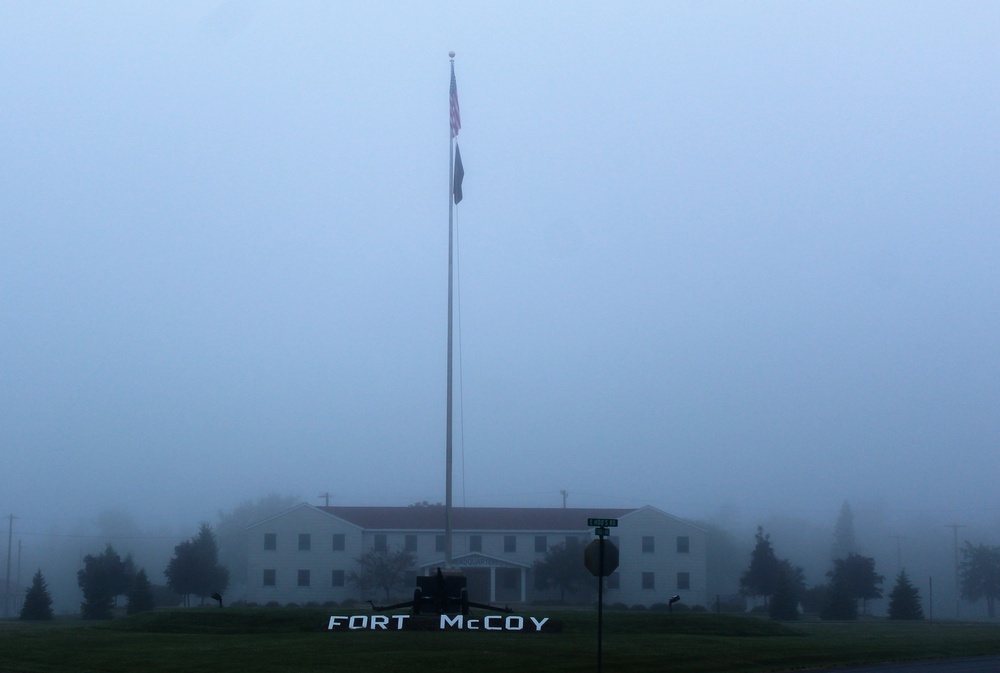 American Flag and Fort McCoy