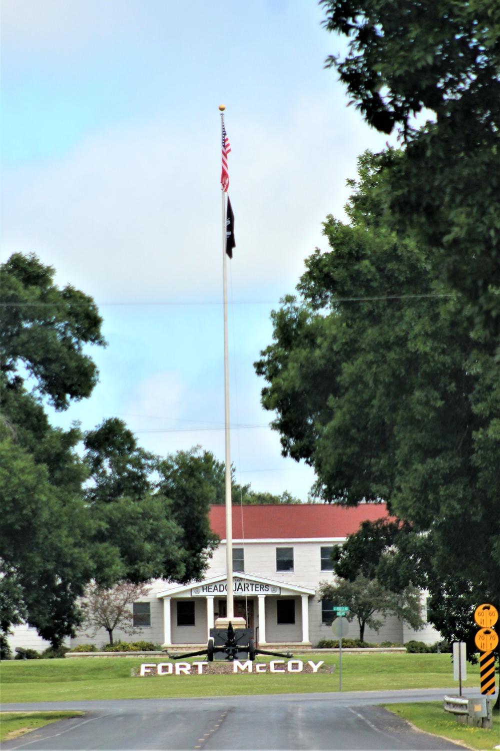 American Flag and Fort McCoy