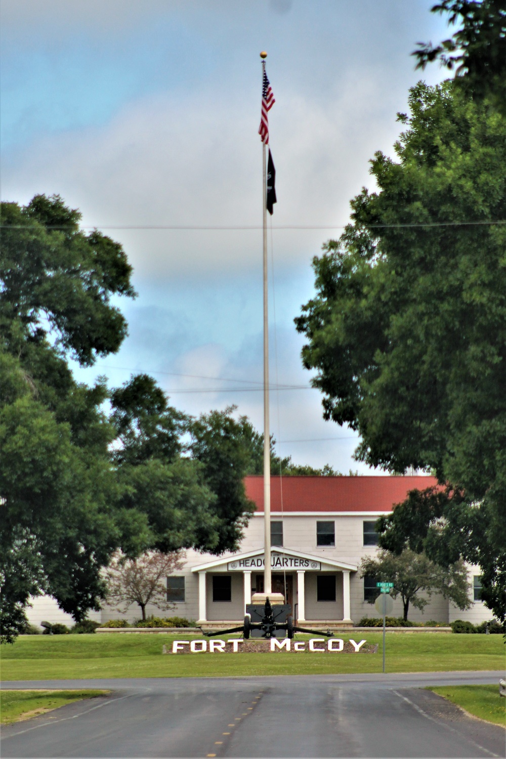 American Flag and Fort McCoy