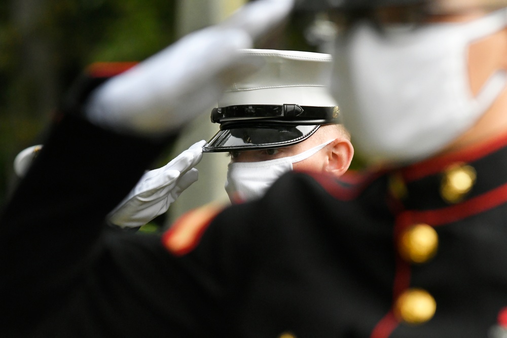 Dressing up tradition: COVID-19 prompts Marines to put polish on ‘Chesty’ Puller event