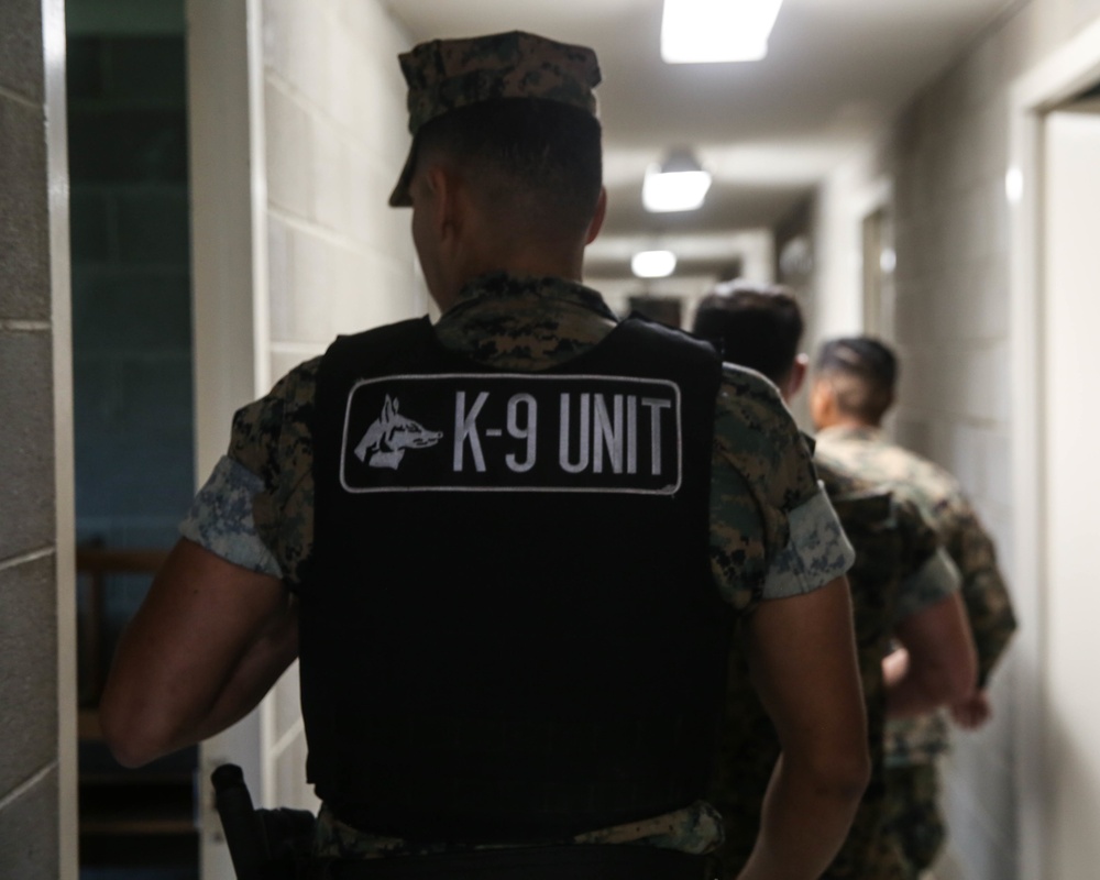 Security Battalion Quantico Supports MEFEX 21.1 with Bomb Sniffing Dog