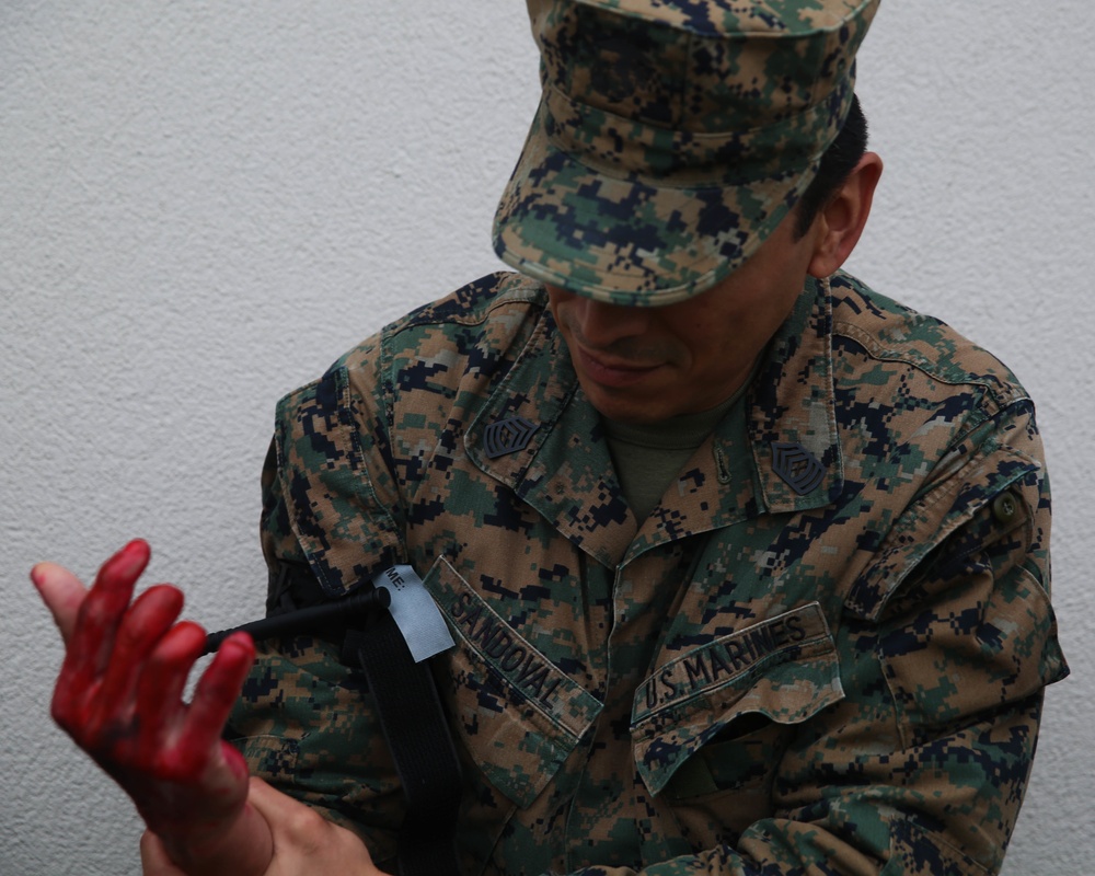 Marines and Sailors conduct a Mass Casualty Drill during MEFEX 21.1