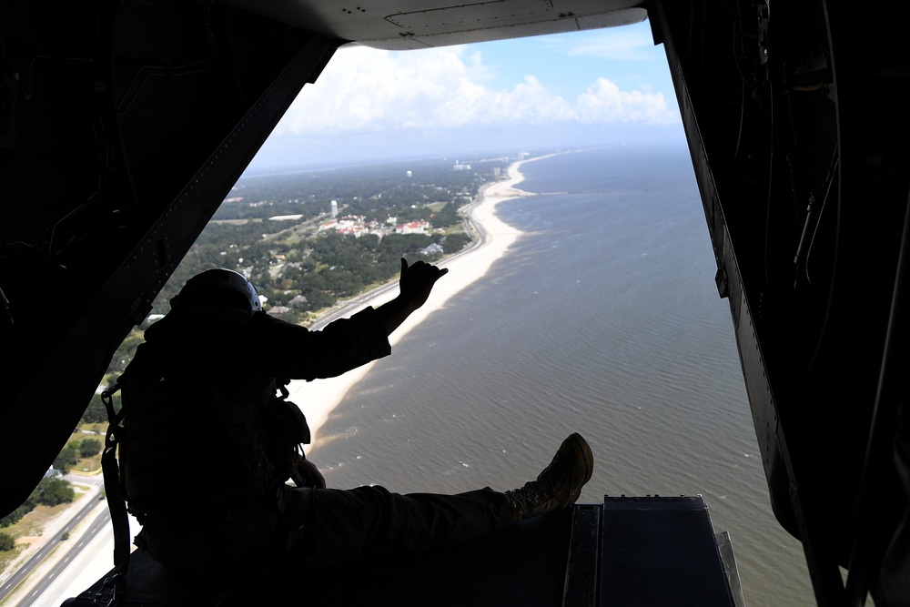MV-22B Ospreys fly over Gulf Coast
