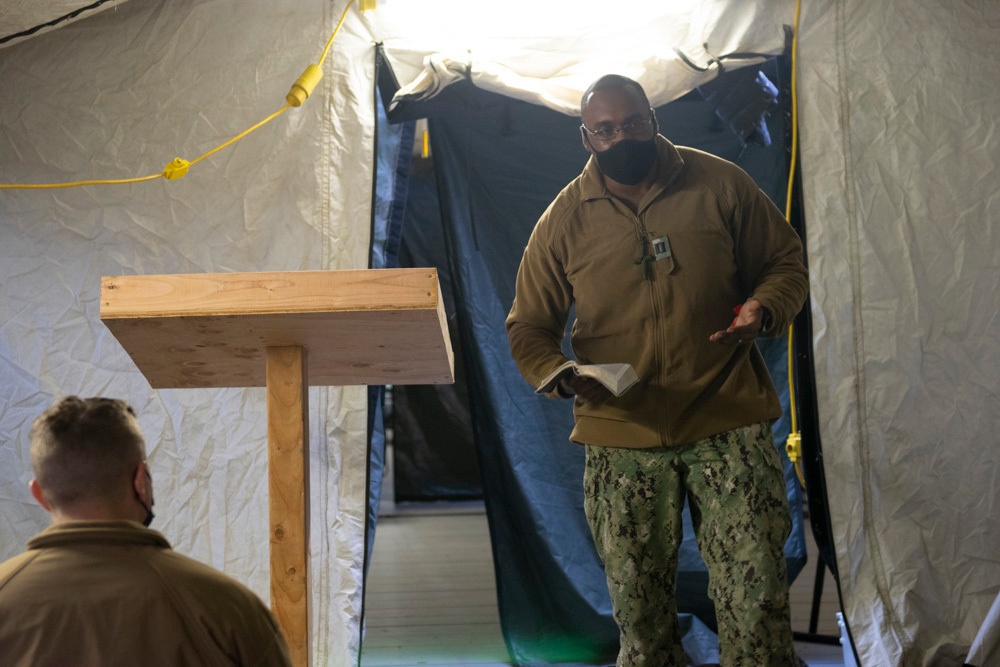 Naval Mobile Construction Battalion FOUR conducts a Field Training Exercise (FTX)