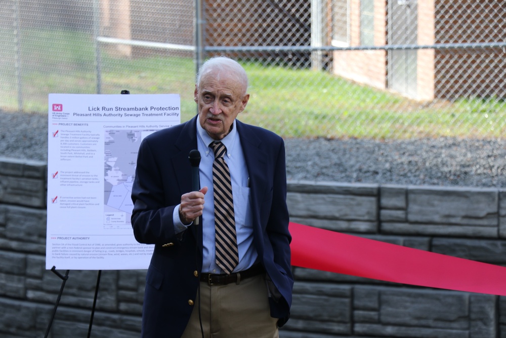 Eroding bank at Lick Run has been restored