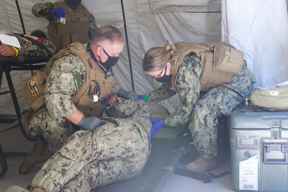 Naval Mobile Construction Battalion FOUR conducts a Field Training Exercise (FTX)