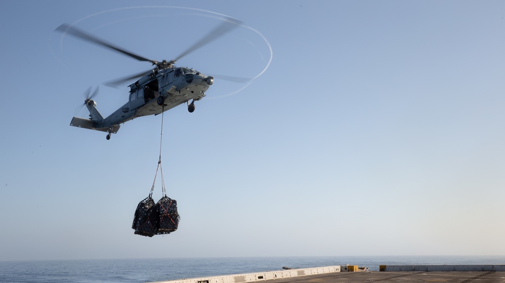 USNS Guadalupe replenishes USS Somerset while underway