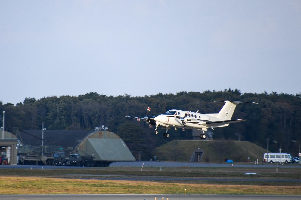 C-12 Huron Conducts Touch-and-go Exercises at Misawa Air Base