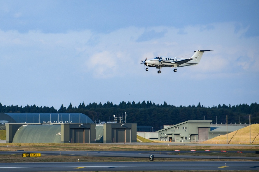 C-12 Huron Conducts Touch-and-go Exercises at Misawa Air Base