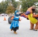 Kids walk through the All American Haunted Lanes Event