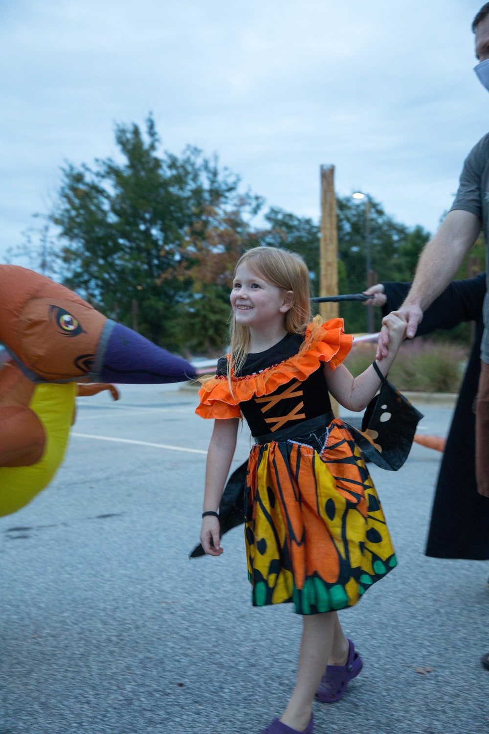 Kids walk through the All American Haunted Lanes Event
