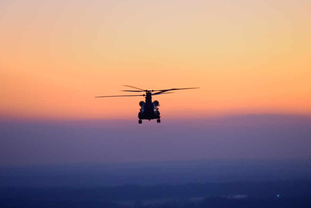Big Windy flying over London at sundown in support of the POTUS for the 2019 NATO summit on the 2nd of December