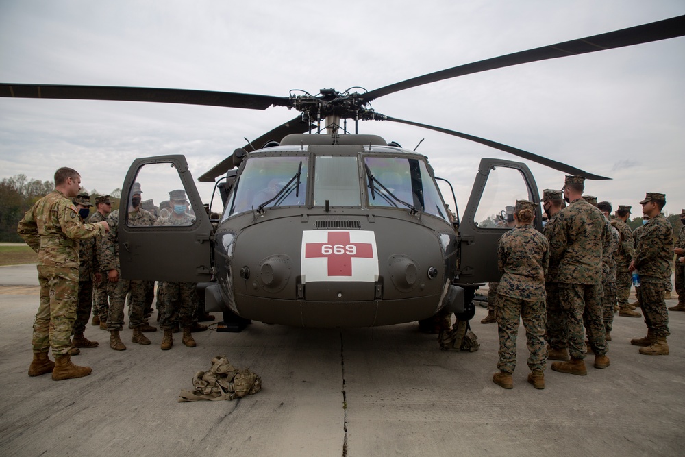 II MEF Support Battalion Conducts Medevac Drills with U.S. Army National Guard