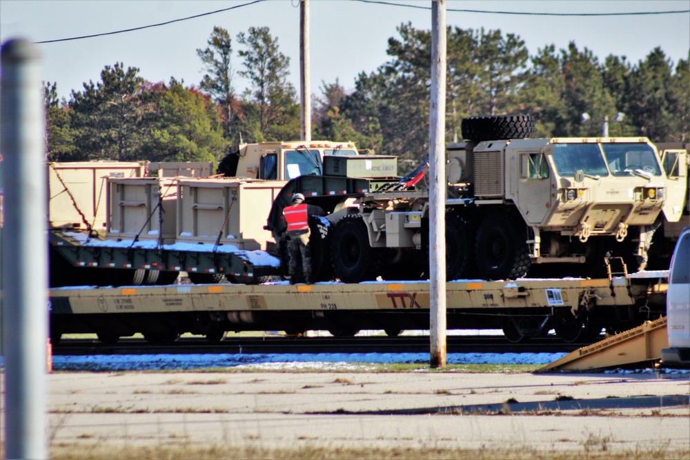 Engineer unit's equipment offloaded from railcars at Fort McCoy after deployment
