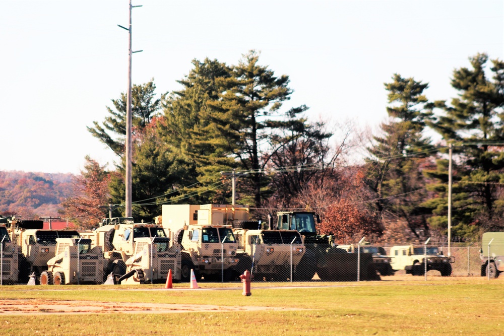 Engineer unit's equipment offloaded from railcars at Fort McCoy after deployment