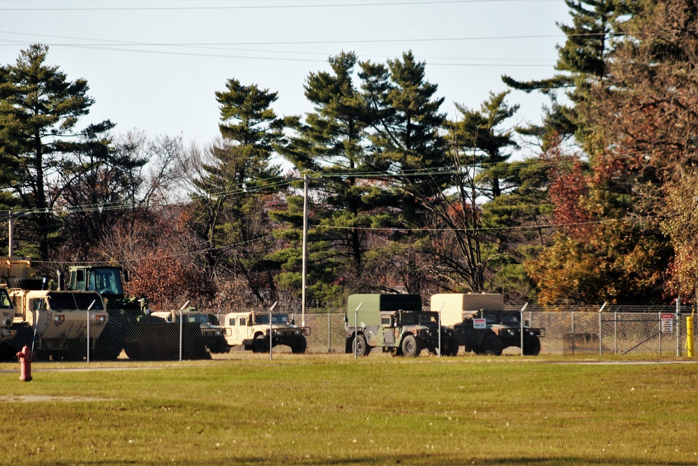 Engineer unit's equipment offloaded from railcars at Fort McCoy after deployment