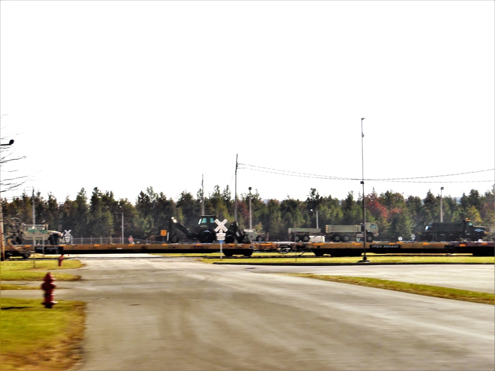 Engineer unit's equipment offloaded from railcars at Fort McCoy after deployment