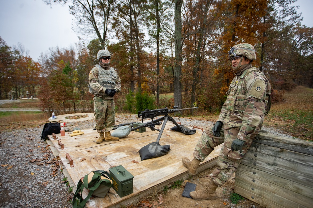 Soldiers Practice Firing the M2 Machine Gun.