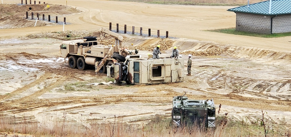 Soldiers hold field training for the Regional Training Site-Maintenance Wheeled-Vehicle Recovery Operations Course at Fort McCoy