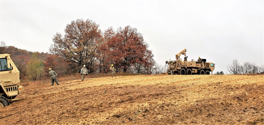 Soldiers hold field training for the Regional Training Site-Maintenance Wheeled-Vehicle Recovery Operations Course at Fort McCoy