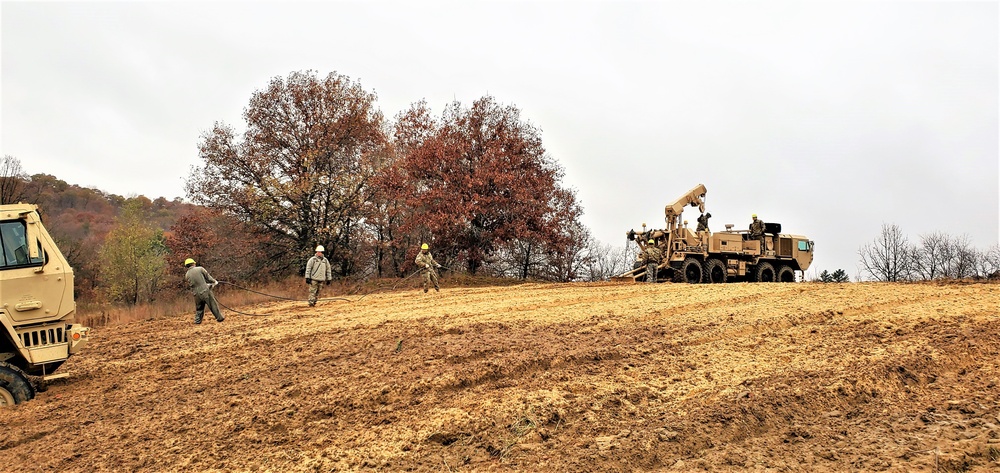 Soldiers hold field training for the Regional Training Site-Maintenance Wheeled-Vehicle Recovery Operations Course at Fort McCoy